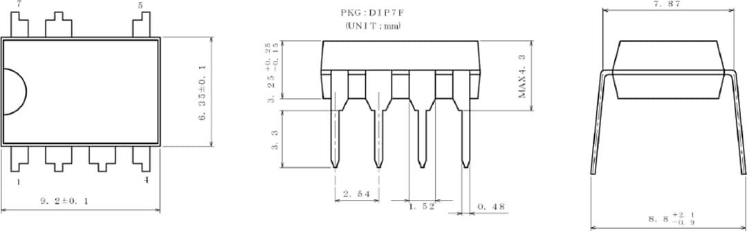 機械図面 - ROHM Semiconductor BM2P PWM DC-DCコンバータ
