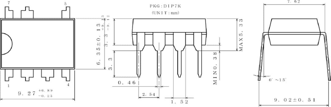 機械図面 - ROHM Semiconductor BM2P PWM DC-DCコンバータ