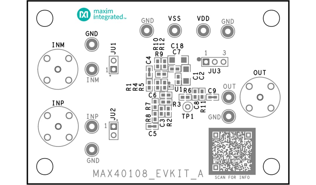 機械図面 - Analog Devices Inc. MAX40108EVKIT評価キット