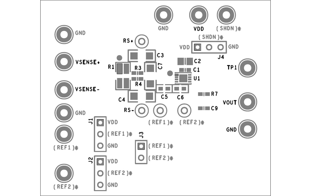 機械図面 - Analog Devices Inc. MAX49921評価キット（MAX49921EVKIT）