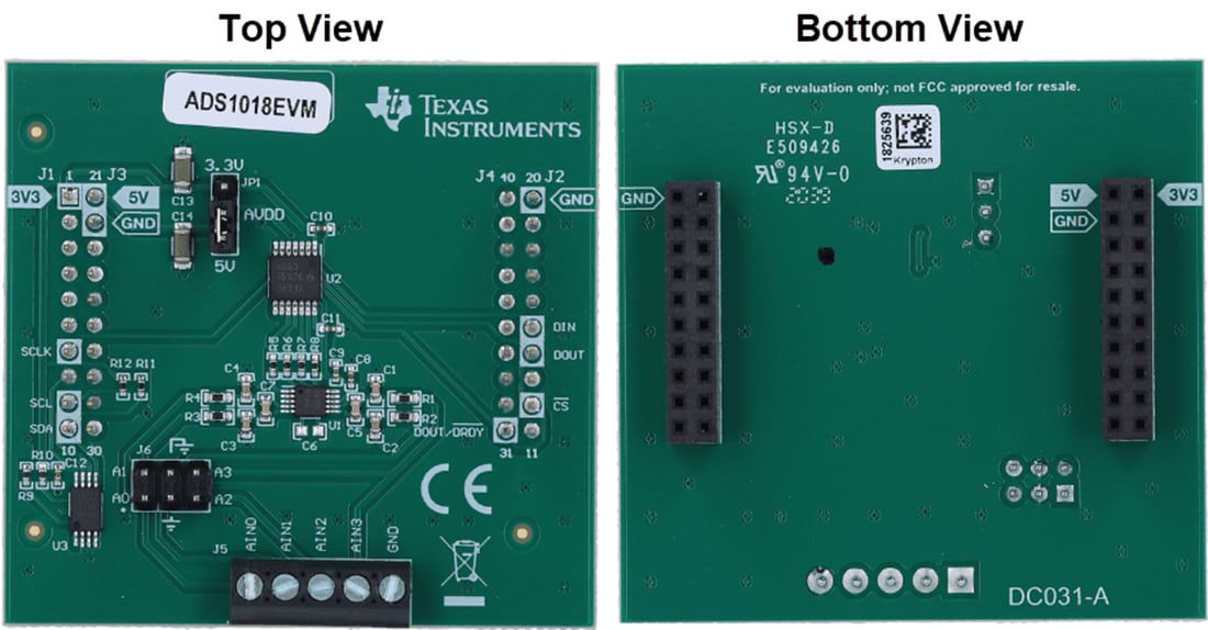 機械図面 - Texas Instruments ADS1x18EVM ADC評価モジュール（EVM）