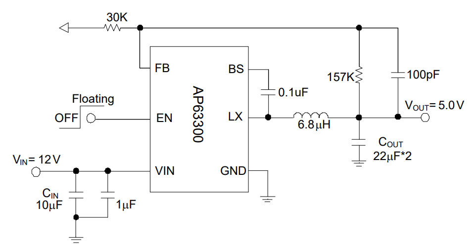 回路図 - Diodes Incorporated AP63300/1-EVM評価用ボード