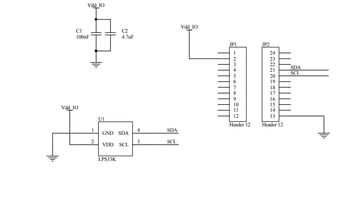 回路図 - STMicroelectronics STEVAL-MKI214V1アダプタボード