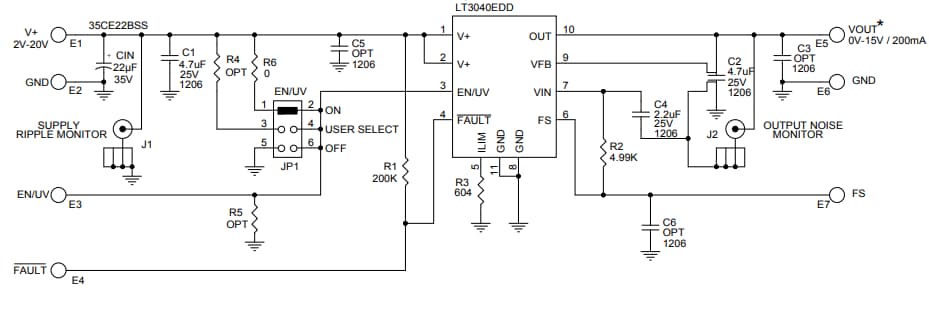 回路図 - Analog Devices Inc. LT3040デモボードDC2783A