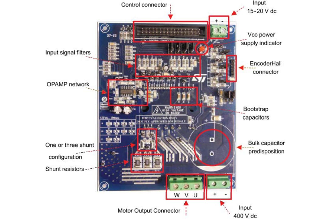 STMicroelectronics STEVAL-IPMM15B 1500Wモータ制御パワーボード