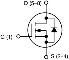 回路図 - onsemi NTMTS0D7N04C 40V NチャンネルパワーMOSFET