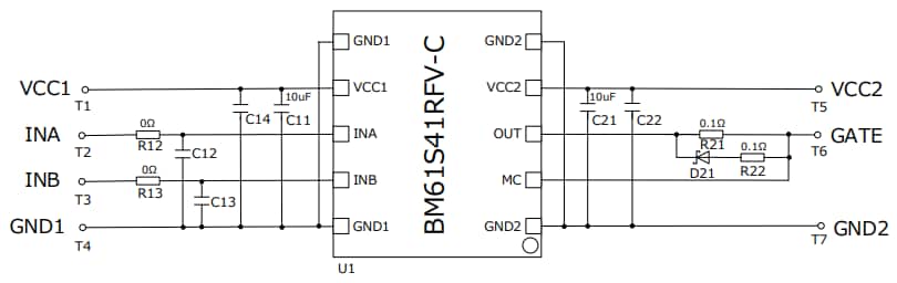 回路図 - ROHM Semiconductor BM61S41RFV-EVK001評価ボード