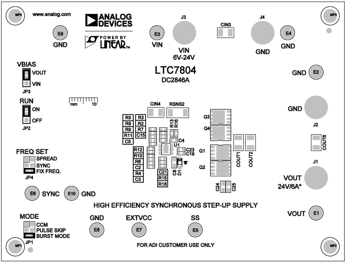 機械図面 - Analog Devices Inc. DC2846Aデモ回路（LTC7804用）