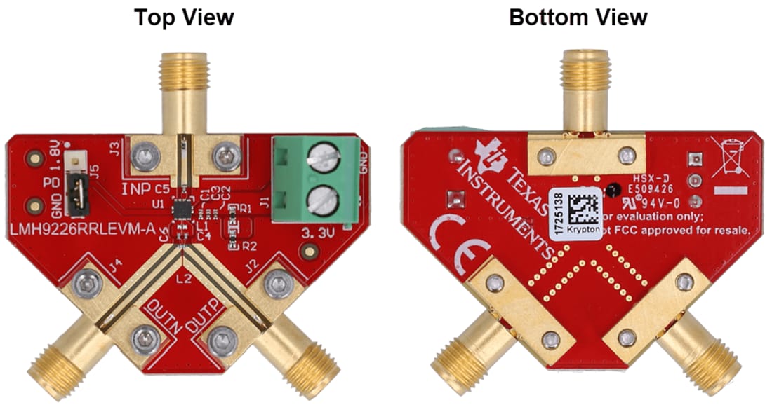 機械図面 - Texas Instruments LMH9226RRLEVMアンプ評価モジュール