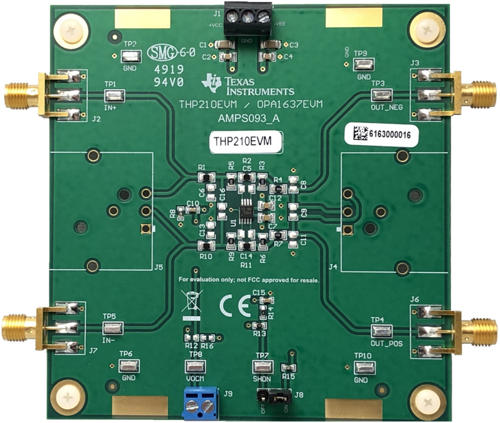 機械図面 - Texas Instruments THP210EVMアンプ評価モジュール（EVM）