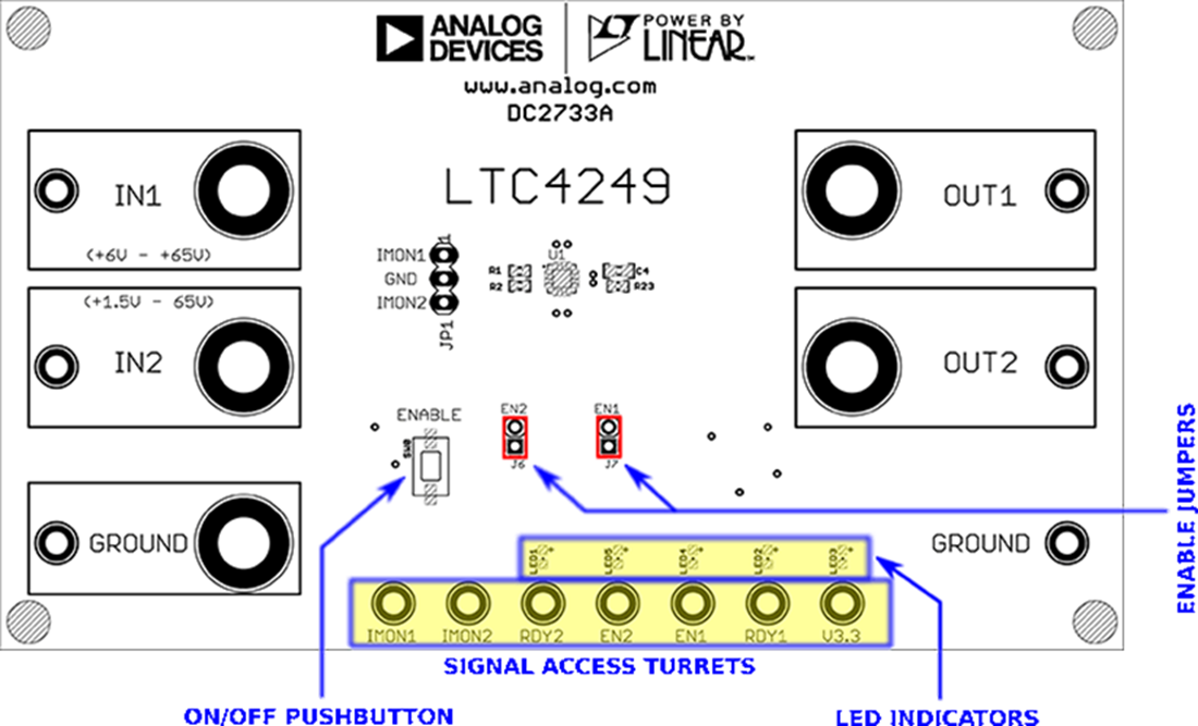 機械図面 - Analog Devices Inc. DC2733Aデモシステム（LTC4249用）