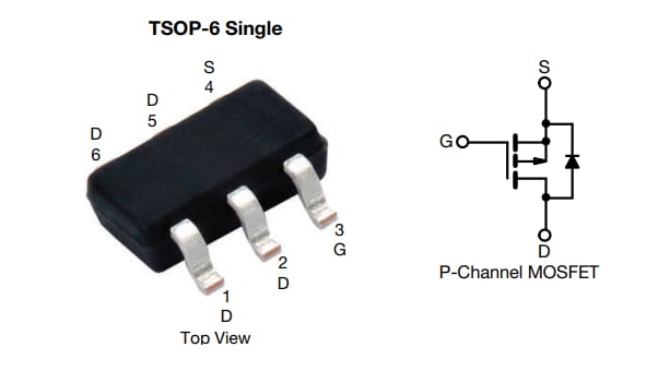Vishay / Siliconix Si3129DV Pチャンネル80V (D-S) MOSFET
