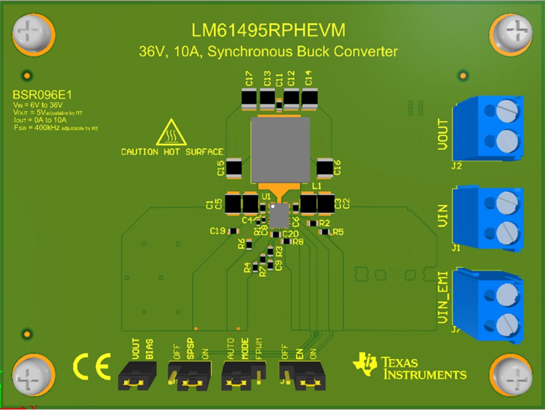機械図面 - Texas Instruments LM61495RPHEVMコンバータ評価モジュール（EVM）