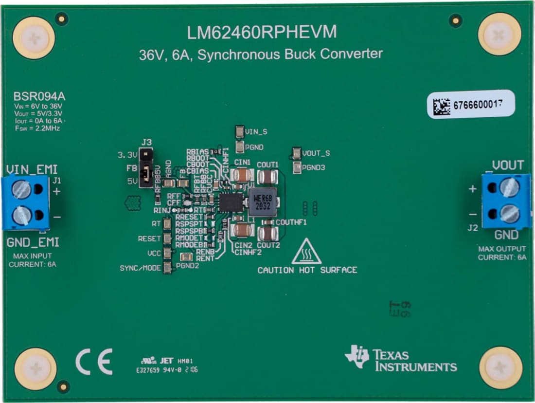 機械図面 - Texas Instruments LM62460RPHEVMコンバータ評価モジュール
