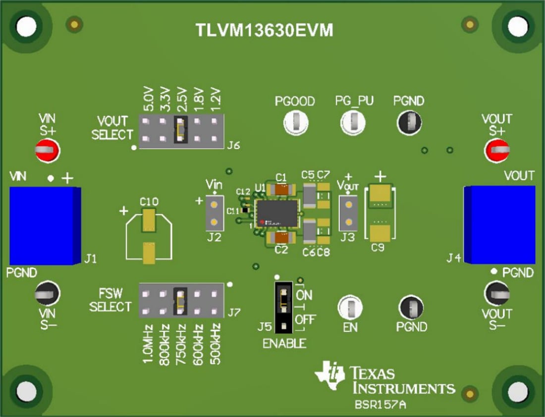 機械図面 - Texas Instruments TLVM13630EVM評価ボード（EVM）