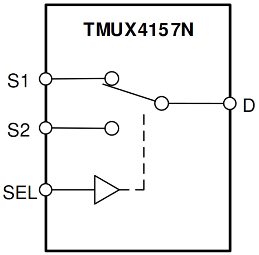 ブロック図 - Texas Instruments TMUX4157N 2:1 SPDT負電圧スイッチ