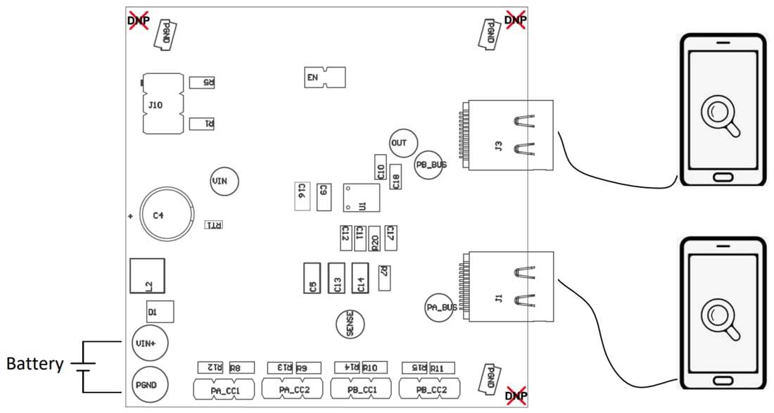 機械図面 - Texas Instruments TPS25859Q1EVM-161コントローラ評価モジュール