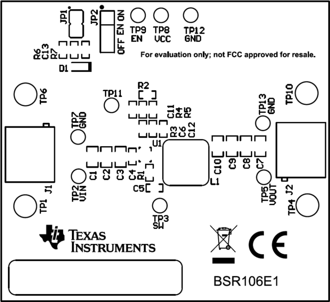 機械図面 - Texas Instruments TPS566231EVMコンバータ評価モジュール
