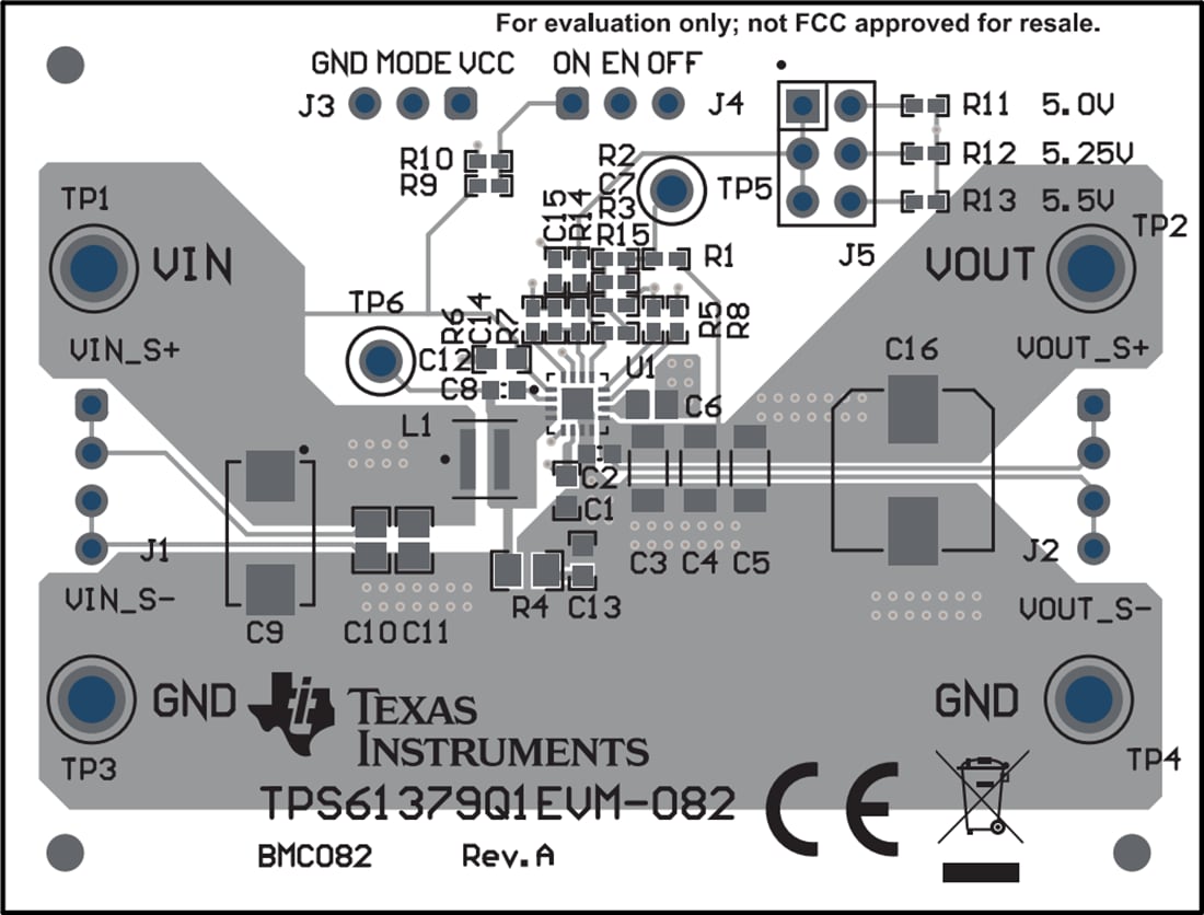 機械図面 - Texas Instruments TPS61379Q1EVM-082コンバータ評価モジュール