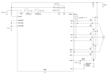 アプリケーション回路図 - ROHM Semiconductor BM64300MUV/BM64070MUVブラシレスモータプリドライバ