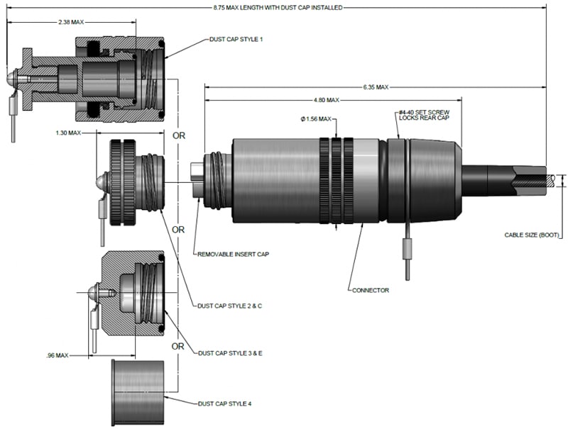 Amphenol Fiber Systems International TFOCUA-II® 4チャンネル光ファイバプラグアセンブリ