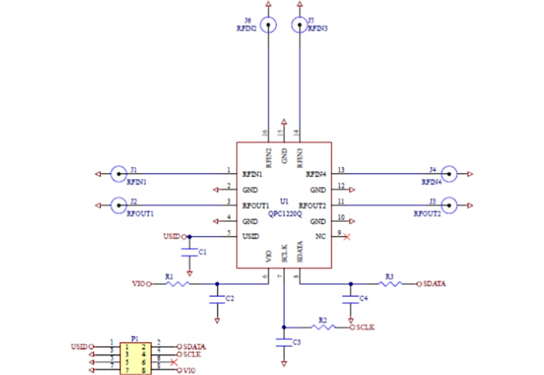 回路図 - Qorvo QPC1220QDK設計キット