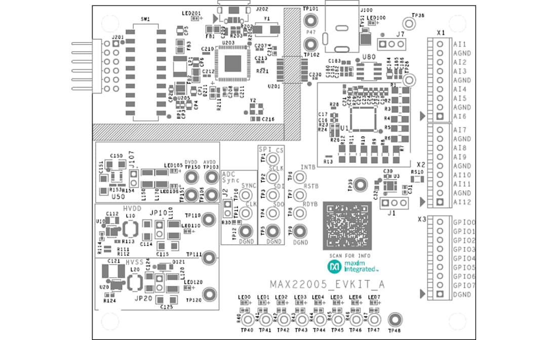機械図面 - Analog Devices / Maxim Integrated MAX22005EVKIT評価キット