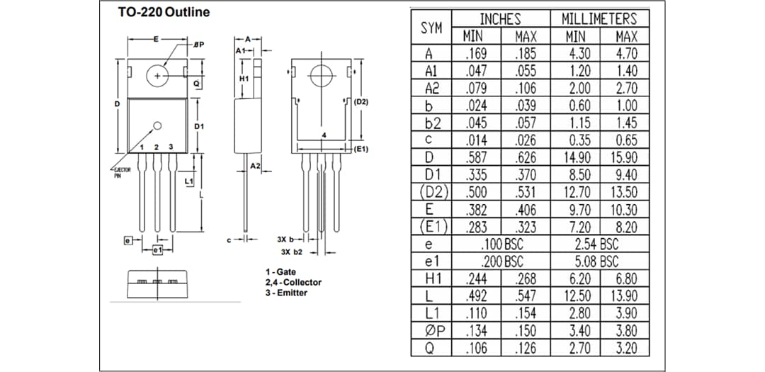 機械図面 - IXYS XPT™ GenX5™ Trench IGBT