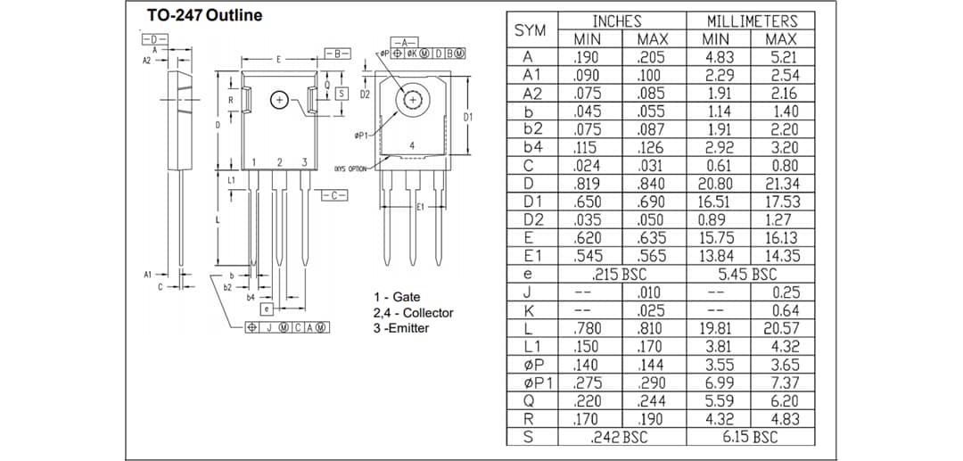 機械図面 - IXYS XPT™ GenX5™ Trench IGBT