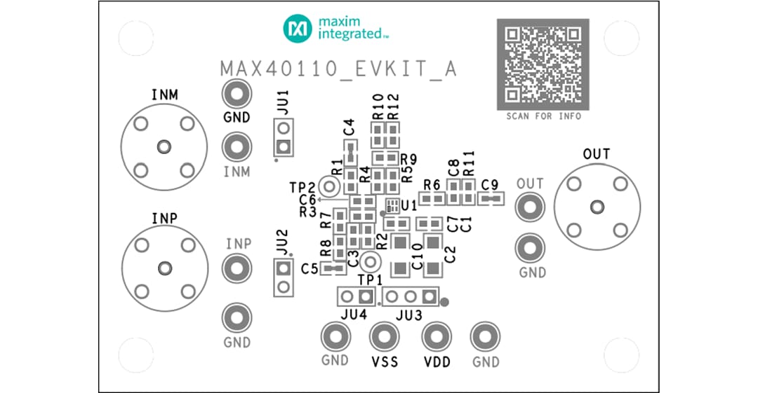 機械図面 - Analog Devices / Maxim Integrated MAX40110EVKIT & MAX40111EVKIT評価キット