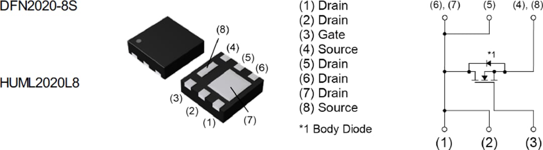 回路図 - ROHM Semiconductor RF4G100BG NチャンネルパワーMOSFET