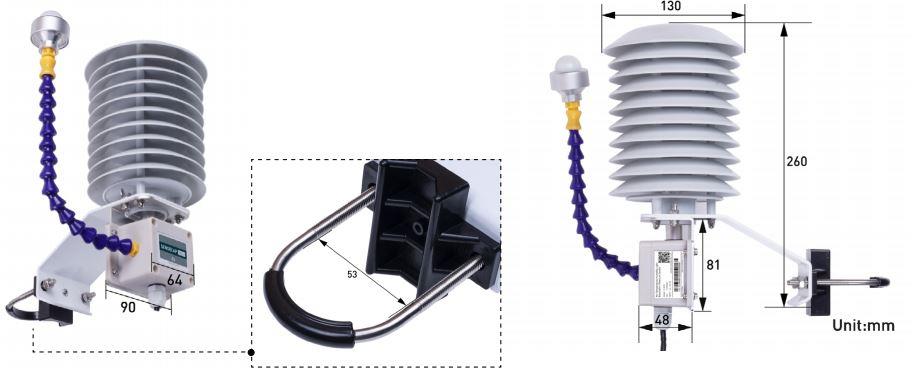 機械図面 - Seeed Studio SenseCAP ORCH S4気象センサ