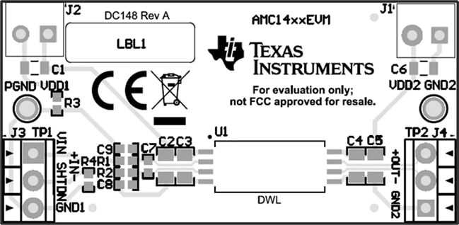 Texas Instruments AMC1411EVMアンプ評価モジュール（EVM）