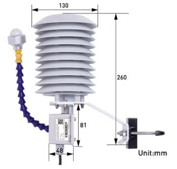 機械図面 - Seeed Studio SenseCAP ORCH S4 4-In-1気象センサ