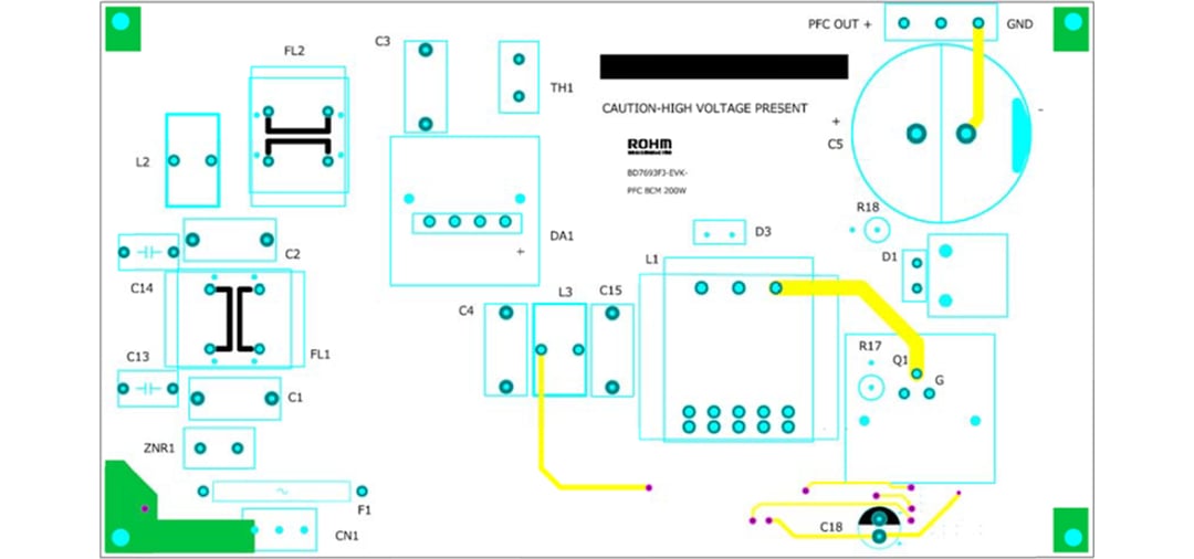 機械図面 - ROHM Semiconductor BD7693FJ-EVK-001評価ボード