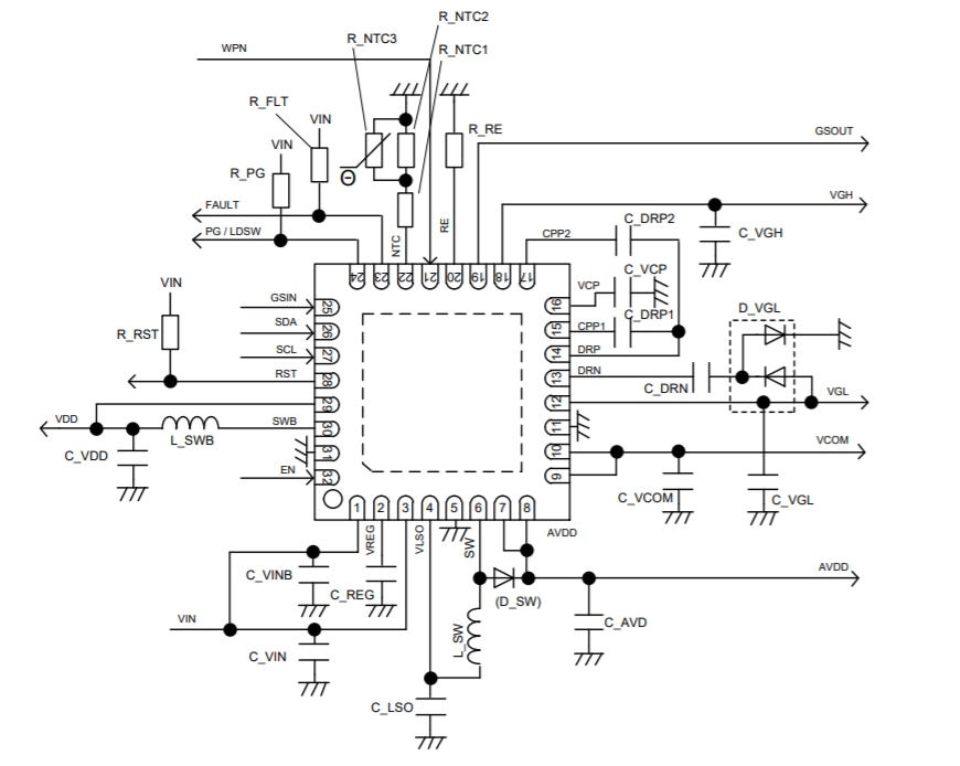 アプリケーション回路図 - ROHM Semiconductor BM81810MUF-ME2パワーマネジメントIC