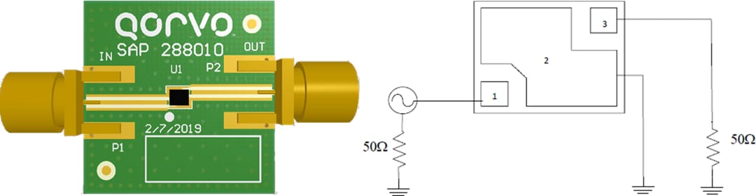 機械図面 - Qorvo QPQ1298EVB評価ボード