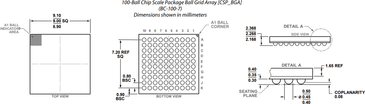 機械図面 - Analog Devices Inc. ADAQ23875 μ® Moduleデータ収集ソリューション