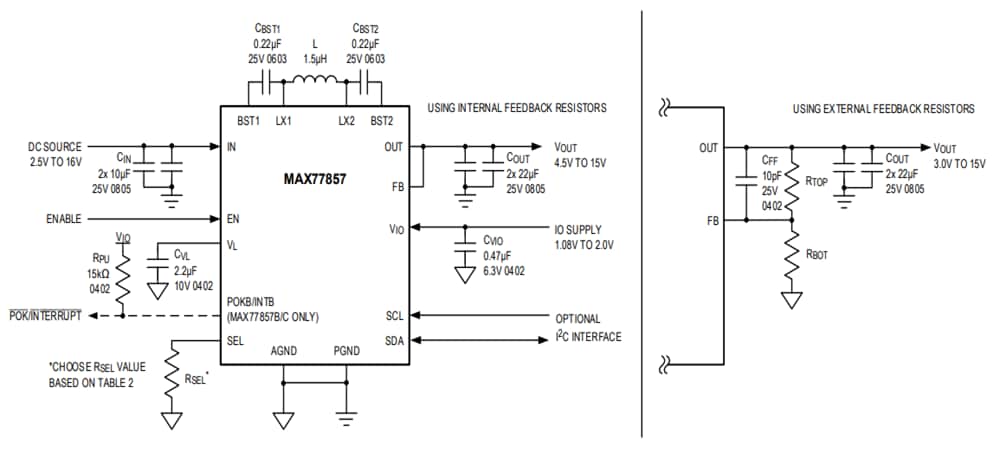 アプリケーション回路図 - Analog Devices / Maxim Integrated MAX77857評価キット