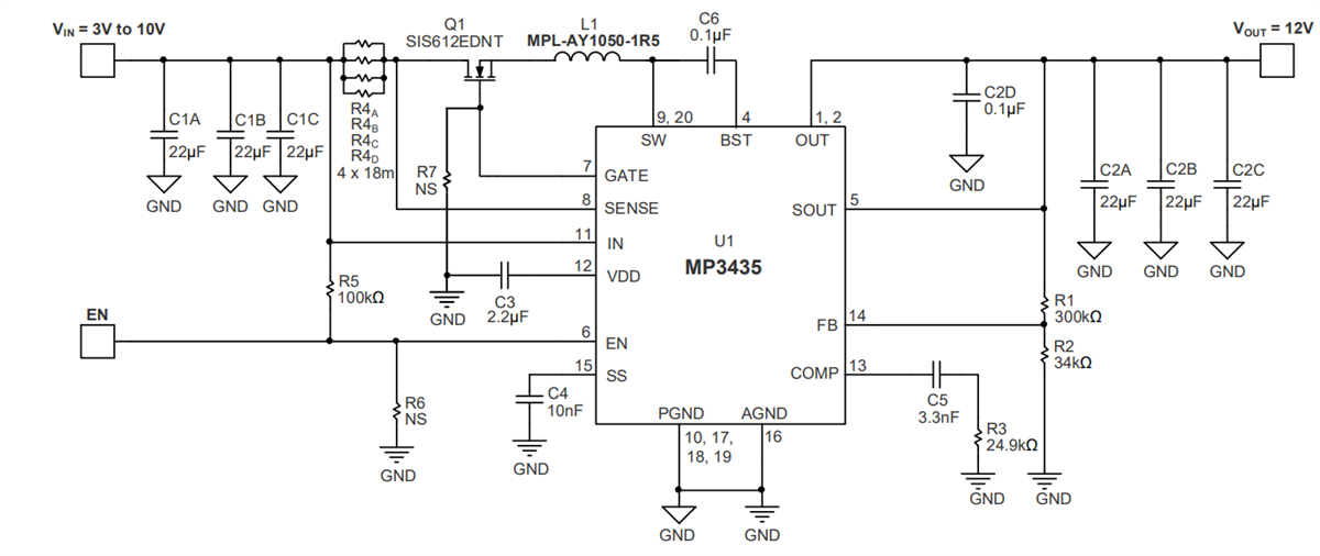 Schematic - Monolithic Power Systems (MPS) EVL3435-L-00A Evaluation Board