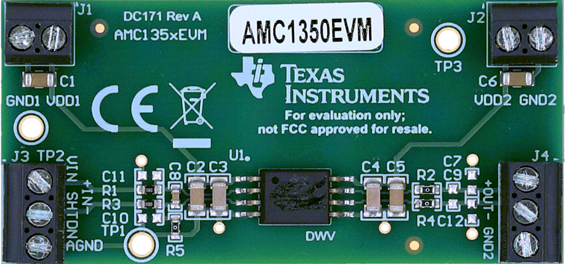 機械図面 - Texas Instruments AMC1350EVM/AMC1351EVM評価モジュール