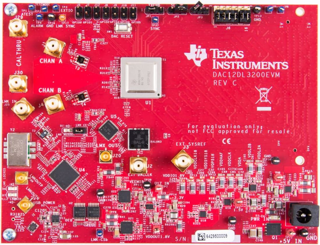 機械図面 - Texas Instruments DAC12DL3200EVM DAC評価モジュール（EVM）