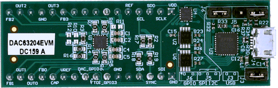 機械図面 - Texas Instruments DAC63204EVM DAC評価モジュール（EVM）
