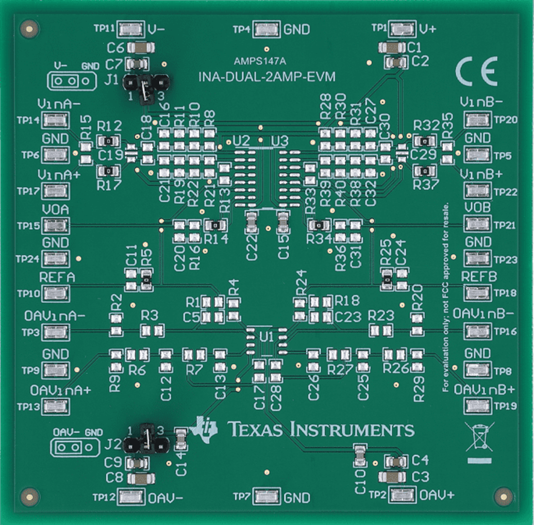 機械図面 - Texas Instruments INA-DUAL-2AMP-EVM INA評価モジュール（EVM）