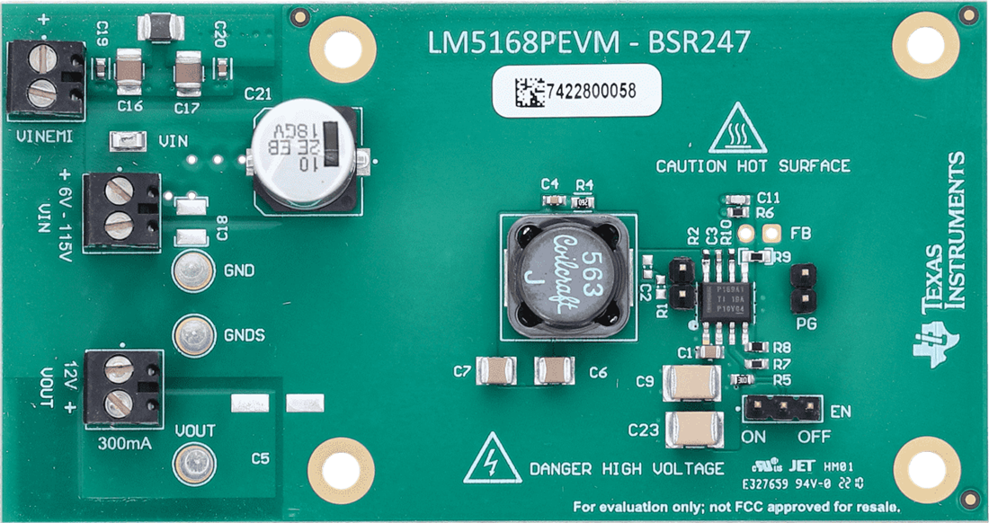 機械図面 - Texas Instruments LM5168PEVMレギュレータ評価モジュール（EVM）