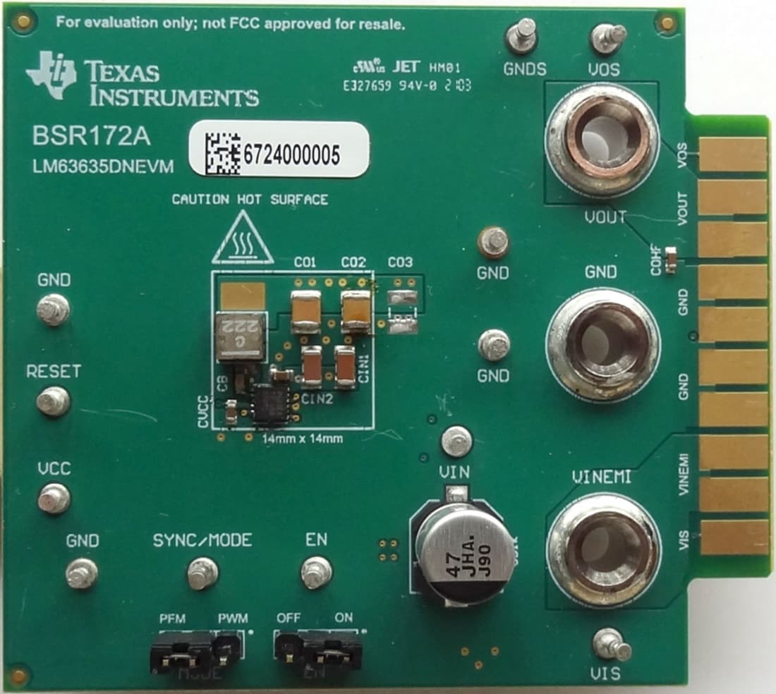 機械図面 - Texas Instruments LM63635DNEVMレギュレータ評価モジュール
