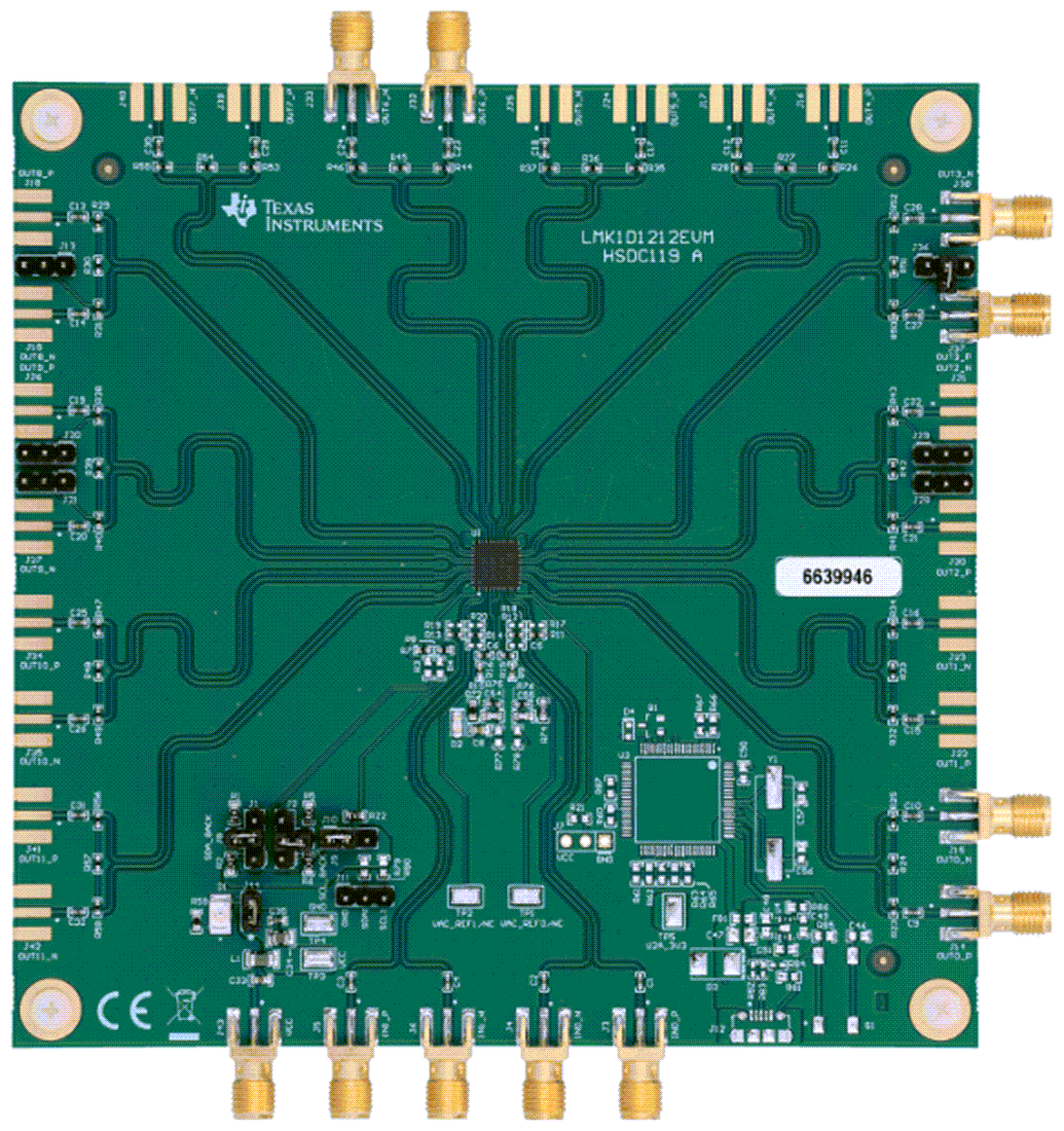 機械図面 - Texas Instruments LMK1D1212EVMバッファ評価モジュール（EVM）