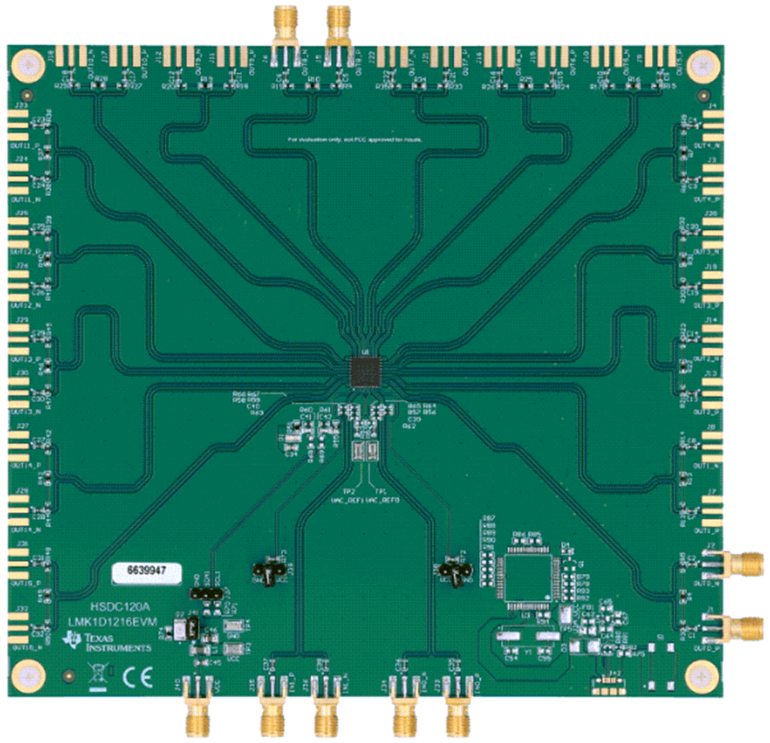 機械図面 - Texas Instruments LMK1D1216EVMバッファ評価モジュール（EVM）