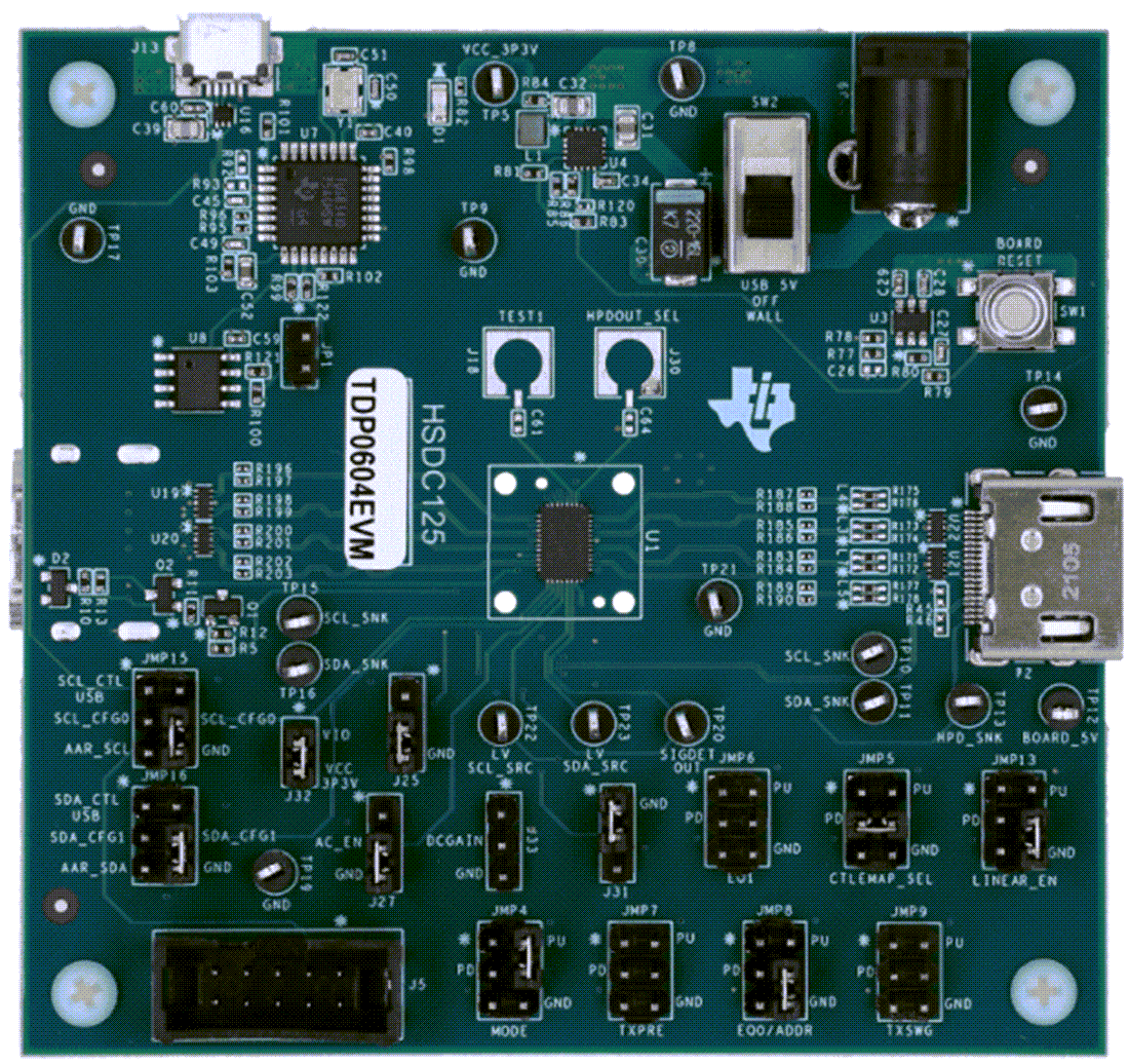 機械図面 - Texas Instruments TDP0604EVMリドライバ評価モジュール（EVM）