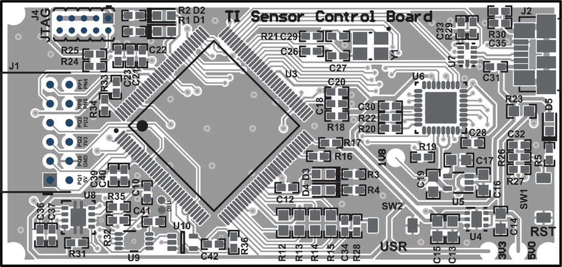 機械図面 - Texas Instruments TI-SCBセンサ制御ボード (SCB)